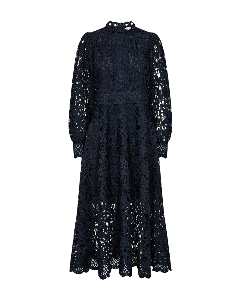 CMLALY - KLEID MIT SPITZE IN BLAU