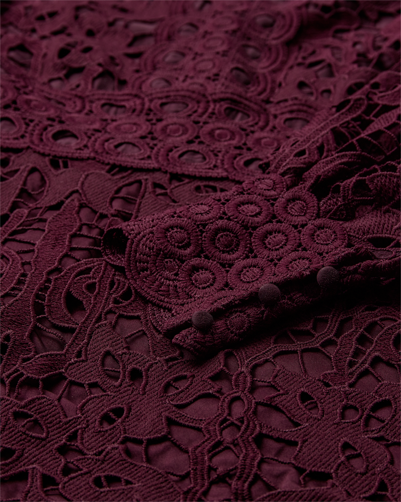 CMLALY - KLEID MIT SPITZE IN ROT