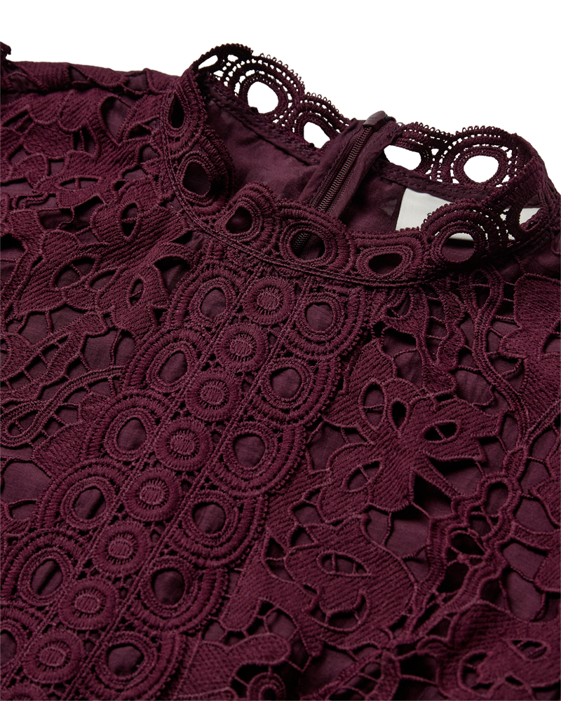 CMLALY - KLEID MIT SPITZE IN ROT