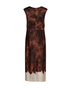 CMSABINA - KLEID MIT PRINT IN WEINROT UND CREMEFARBEN
