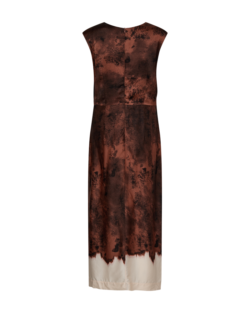 CMSABINA - KLEID MIT PRINT IN WEINROT UND CREMEFARBEN