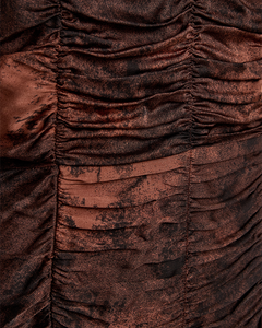 CMSABINA - KLEID MIT PRINT IN WEINROT UND CREMEFARBEN