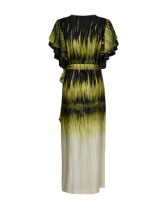 CMSABINA - LANGES WICKELKLEID IN SCHWARZ UND GRUN