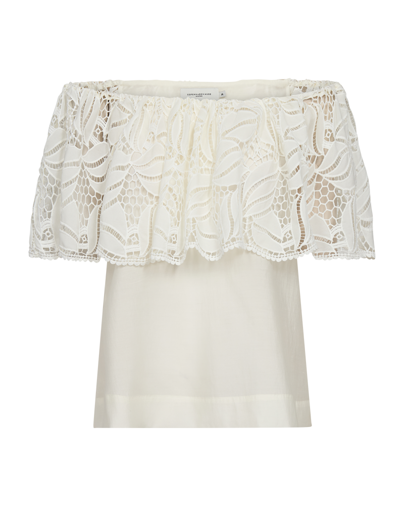 CMMOLLY - OFF-SHOULDER KLEID IN WEISS,WOLLWEISS