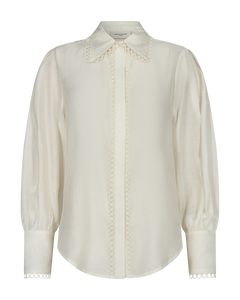 CMMOLLY - HEMD MIT SPITZE IN WEISS,WOLLWEISS
