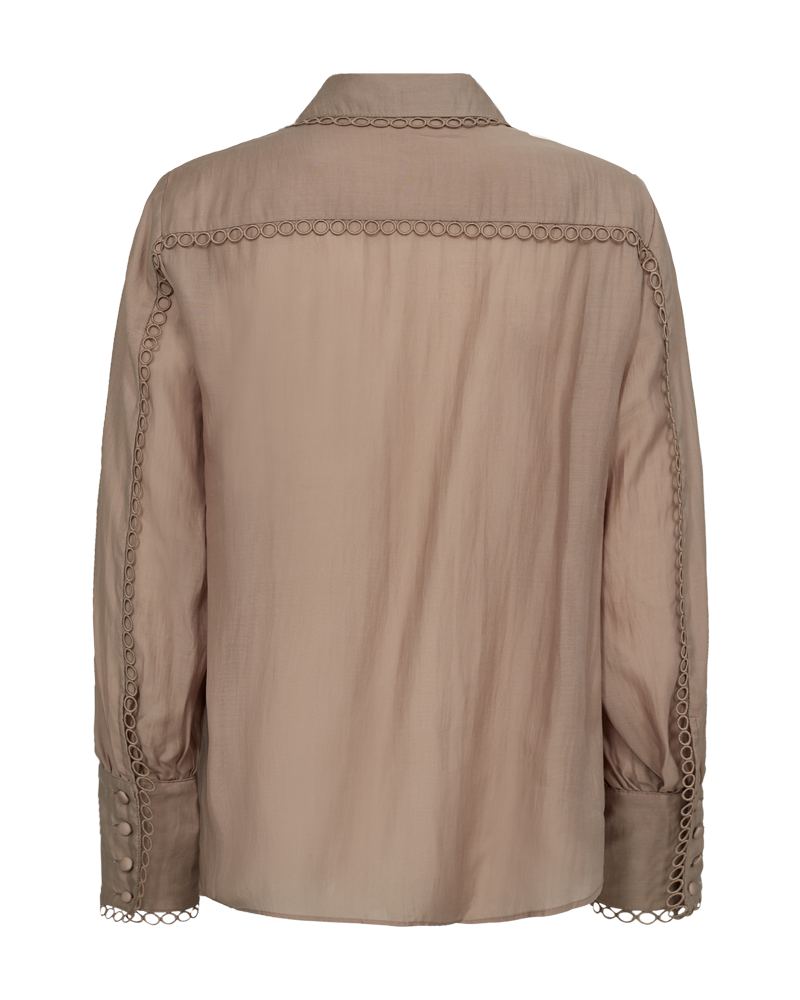 CMMOLLY - HEMD MIT SPITZE IN BEIGE