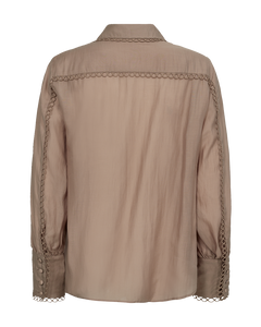 CMMOLLY - HEMD MIT SPITZE IN BEIGE