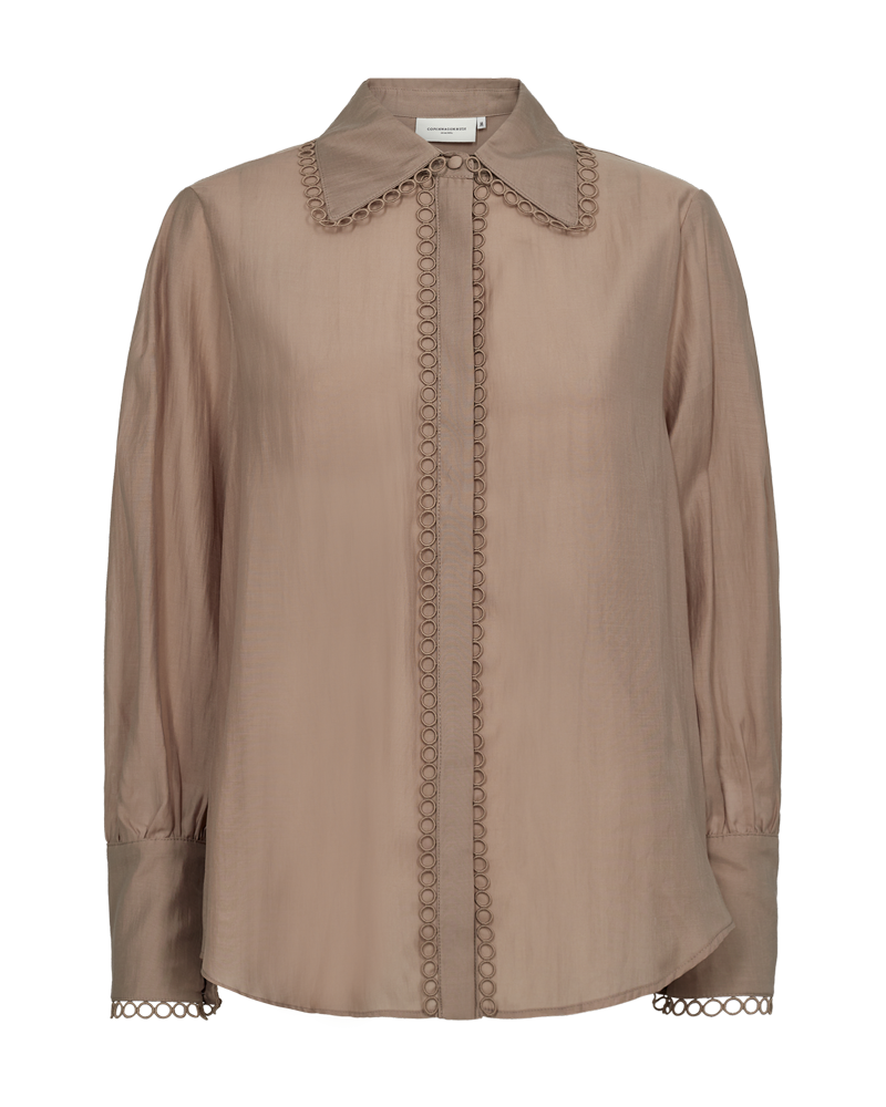CMMOLLY - HEMD MIT SPITZE IN BEIGE