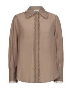 CMMOLLY - HEMD MIT SPITZE IN BEIGE