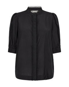 CMMOLLY - HEMD MIT SPITZE IN SCHWARZ