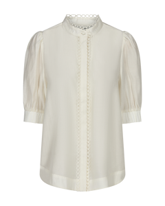 CMMOLLY - HEMD MIT SPITZE IN WEISS,WOLLWEISS
