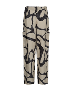 CMNATU - HOSE MIT PRINT IN BEIGE UND SCHWARZ