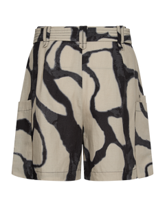 CMNATU - HOCHTAILLIERTE SHORTS IN BEIGE UND SCHWARZ