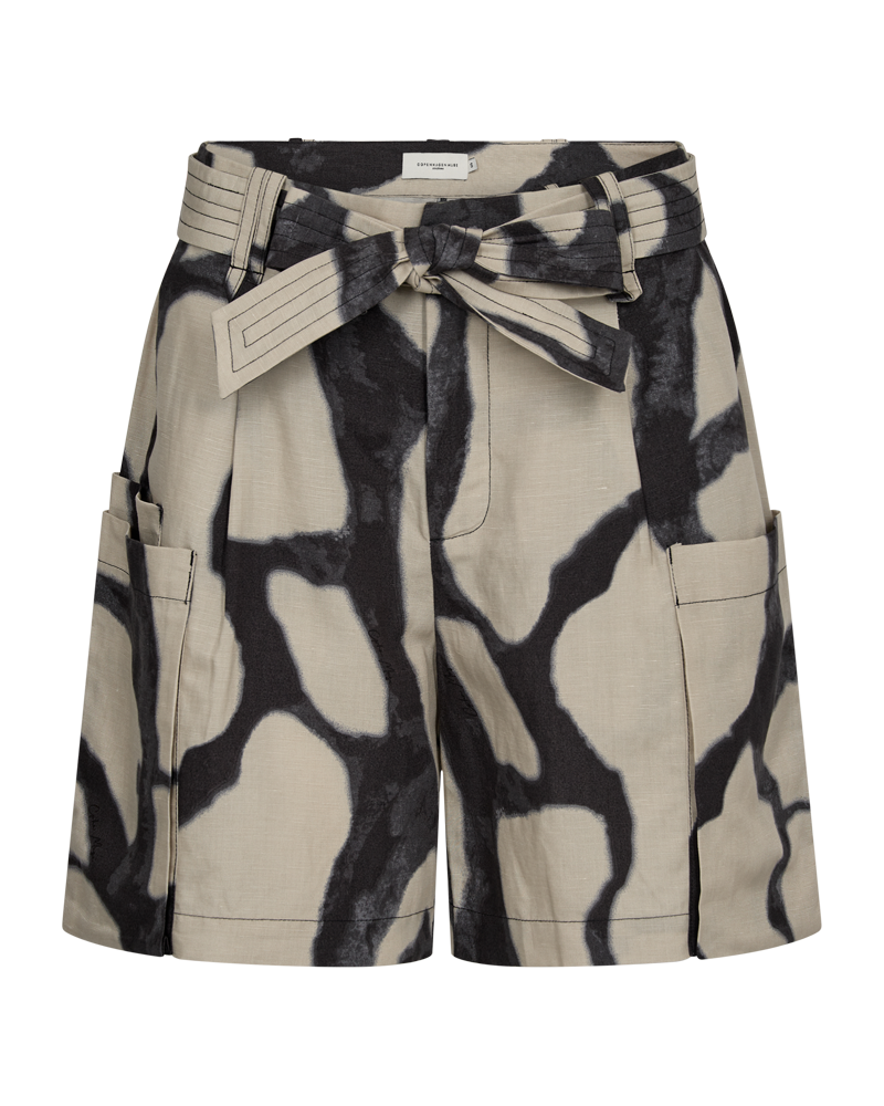 CMNATU - HOCHTAILLIERTE SHORTS IN BEIGE UND SCHWARZ