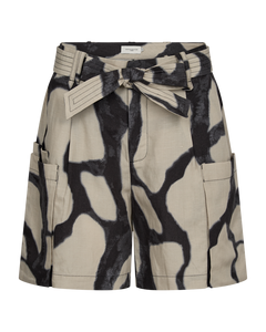 CMNATU - HOCHTAILLIERTE SHORTS IN BEIGE UND SCHWARZ