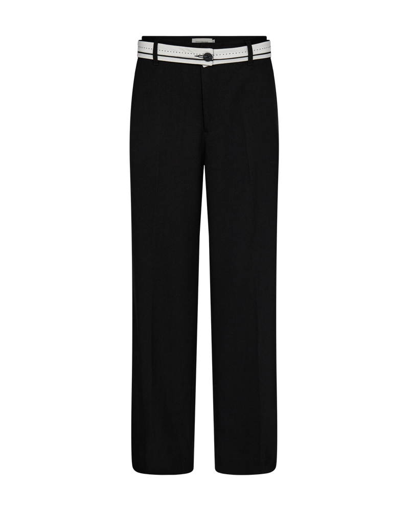 CMTAILOR - HOSE MIT NIEDRIGER TAILLE UND GÜRTEL IN SCHWARZ