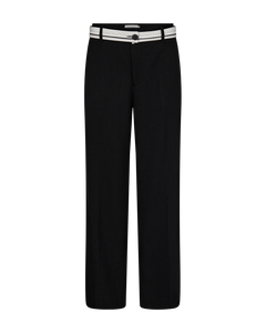 CMTAILOR - HOSE MIT NIEDRIGER TAILLE UND GÜRTEL IN SCHWARZ