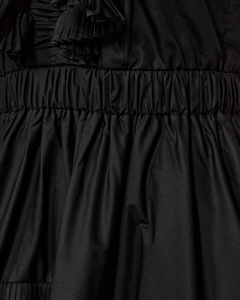 CMPLEAT - KLEID MIT RÜSCHEN IN SCHWARZ