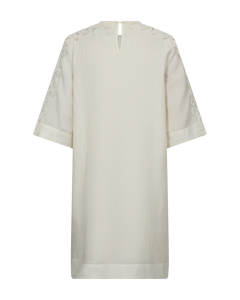 CMMOLLY - KLEID MIT SPITZE IN WEISS,WOLLWEISS