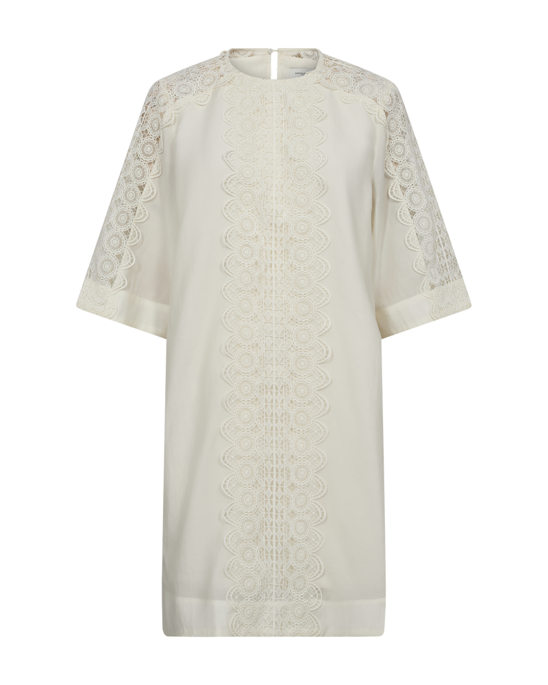 CMMOLLY - KLEID MIT SPITZE IN WEISS,WOLLWEISS
