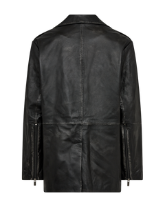 CMQUEEN - LEDERBLAZER IN GRAU UND SCHWARZ