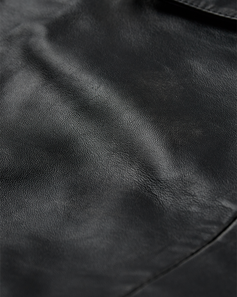 CMQUEEN - LEDERBLAZER IN SCHWARZ UND BRAUN