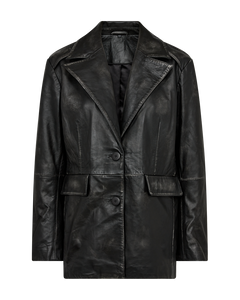 CMQUEEN - LEDERBLAZER IN GRAU UND SCHWARZ