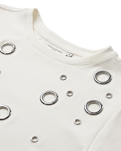 CMMUSE - T-SHIRT IN BEIGE,WOLLWEISS