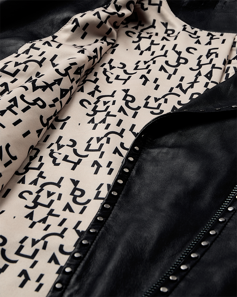 CMROYAL – BIKERJACKE AUS LAMMLEDER IN SCHWARZ
