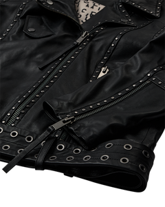 CMROYAL – BIKERJACKE AUS LAMMLEDER IN SCHWARZ