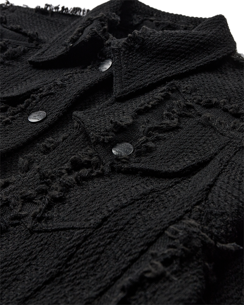 CMISLA - JACKE MIT FRANSEN IN SCHWARZ