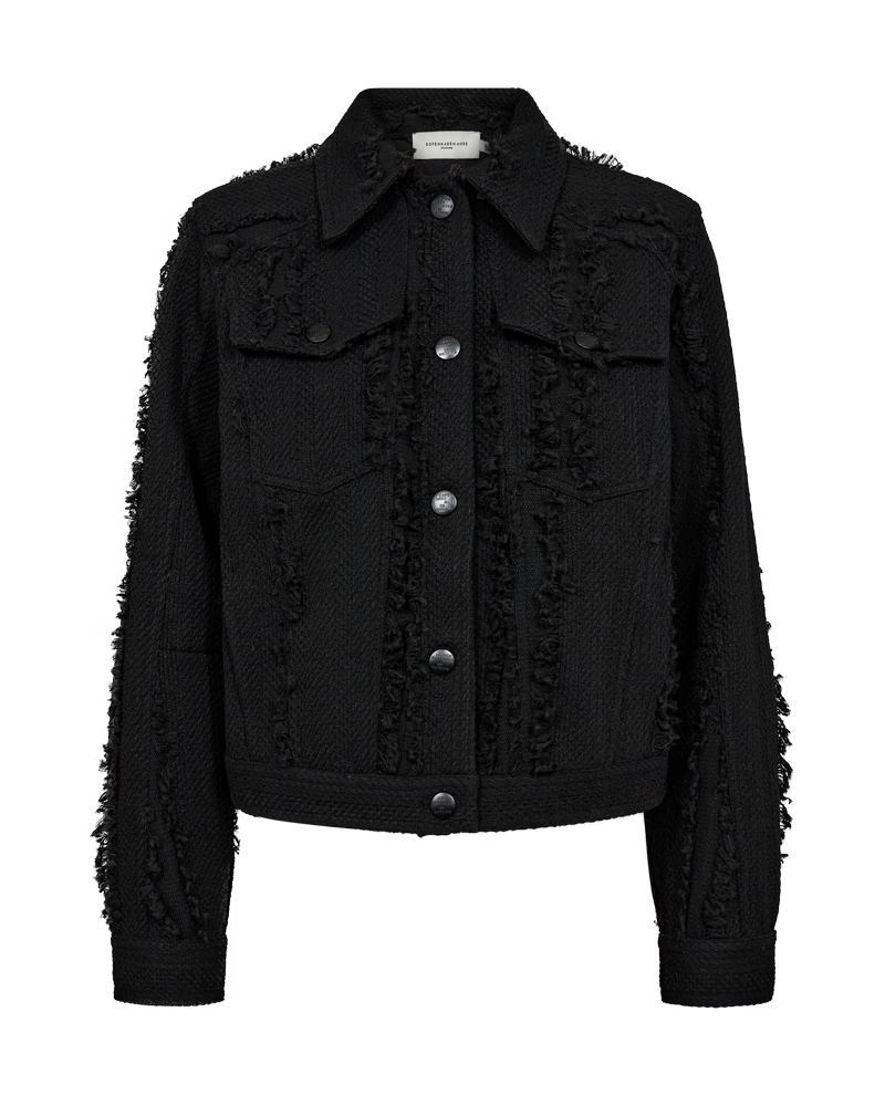 CMISLA - JACKE MIT FRANSEN IN SCHWARZ