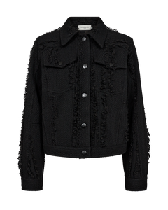 CMISLA - JACKE MIT FRANSEN IN SCHWARZ