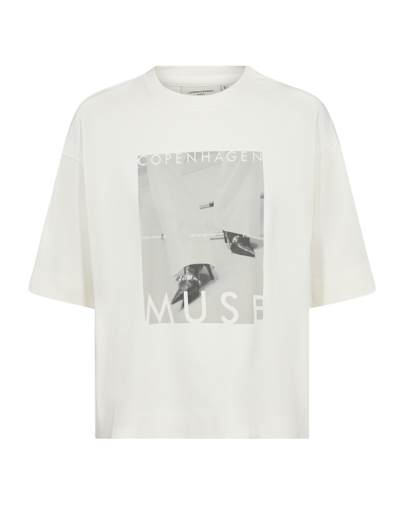 CMMUSE - T-SHIRT IN BEIGE,WOLLWEISS