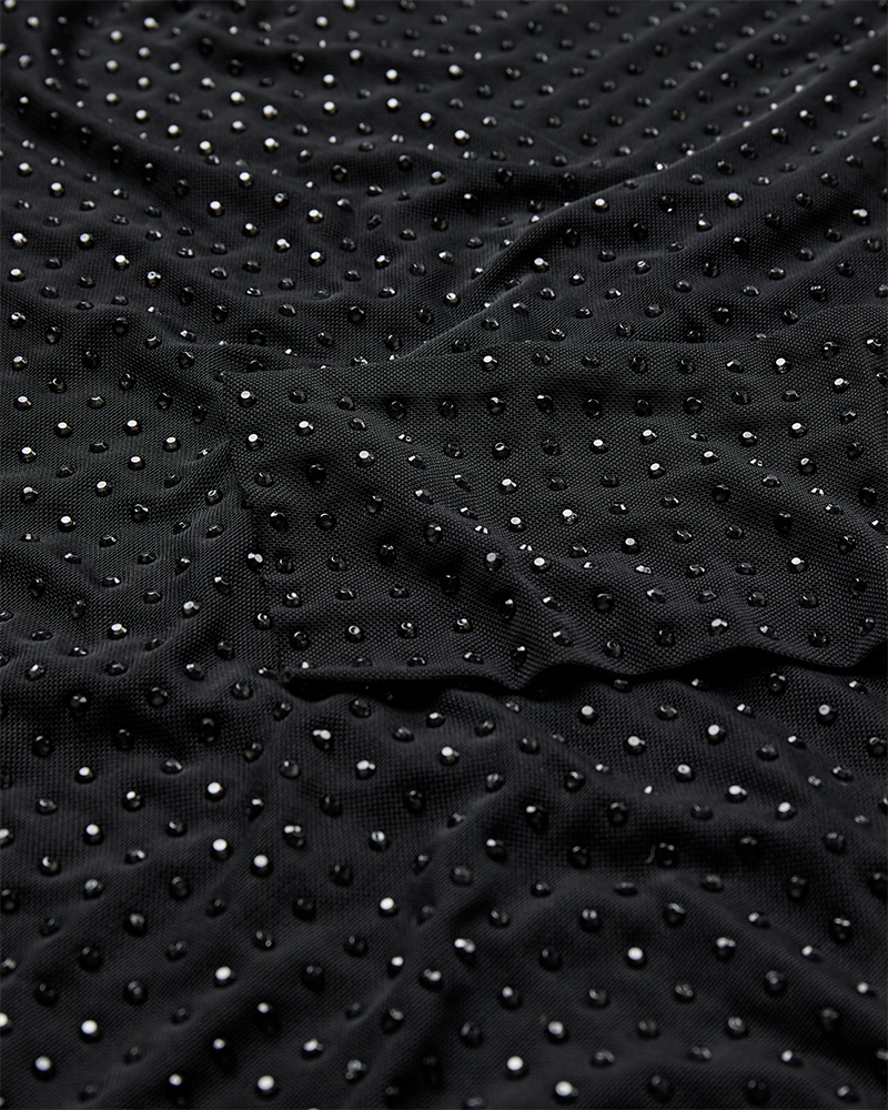 CMSTORNO - T-SHIRT MIT STEINEN IN SCHWARZ