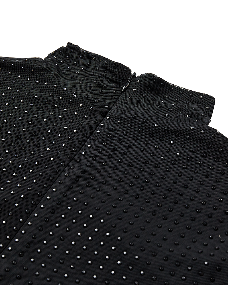 CMSTORNO - T-SHIRT MIT STEINEN IN SCHWARZ