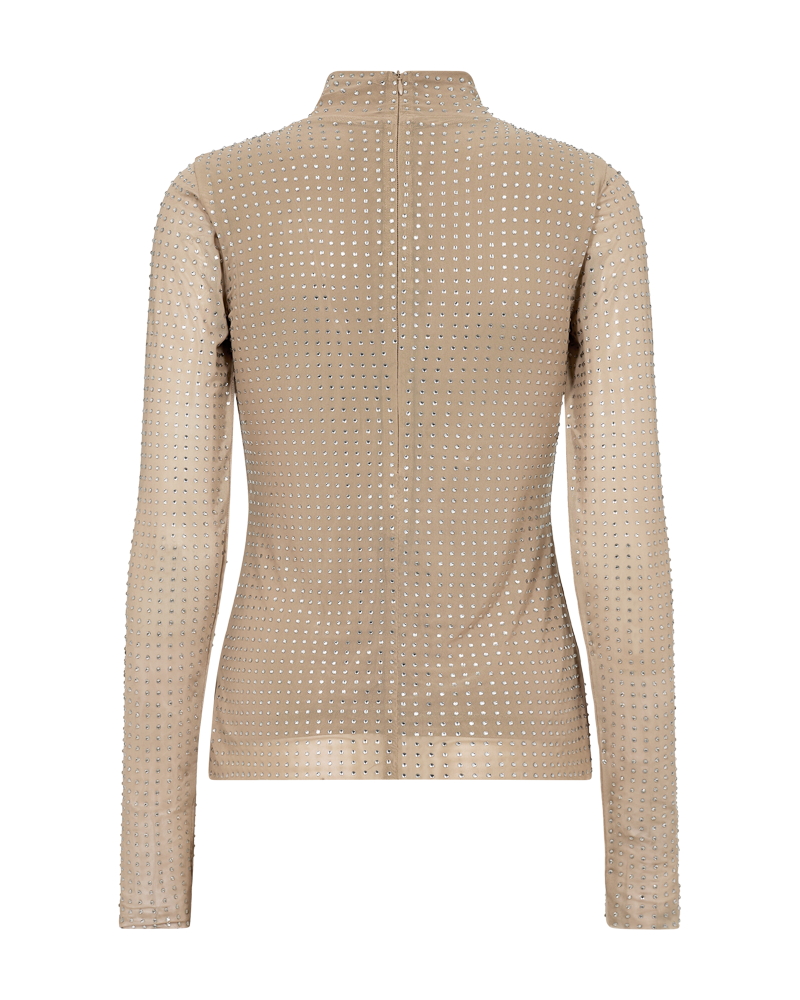 CMSTORNO - T-SHIRT MIT STEINEN IN BEIGE