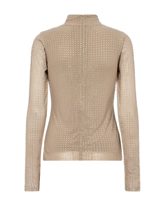 CMSTORNO - T-SHIRT MIT STEINEN IN BEIGE