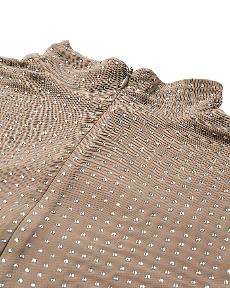 CMSTORNO - T-SHIRT MIT STEINEN IN BEIGE