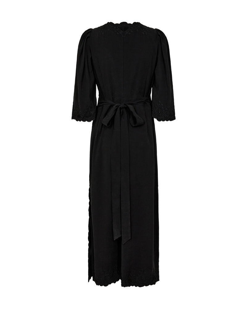CMMADELYN - KLEID MIT PEEKABOO-SPITZEN IN SCHWARZ