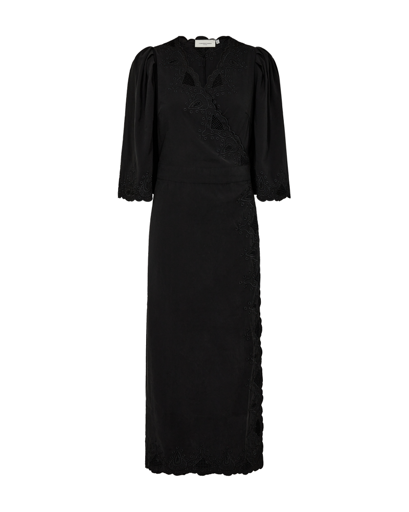CMMADELYN - KLEID MIT PEEKABOO-SPITZEN IN SCHWARZ