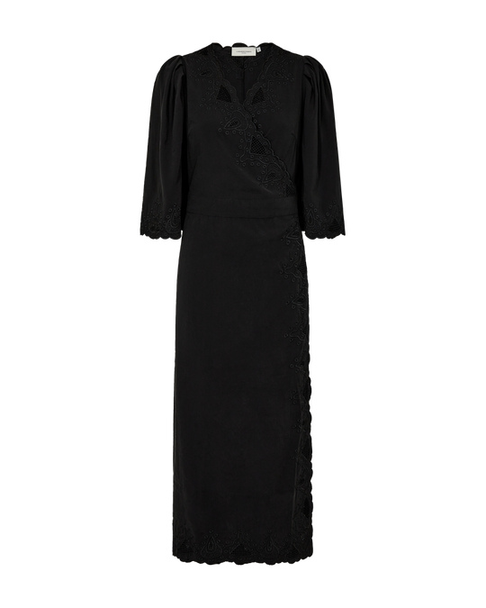 CMMADELYN - KLEID MIT PEEKABOO-SPITZEN IN SCHWARZ
