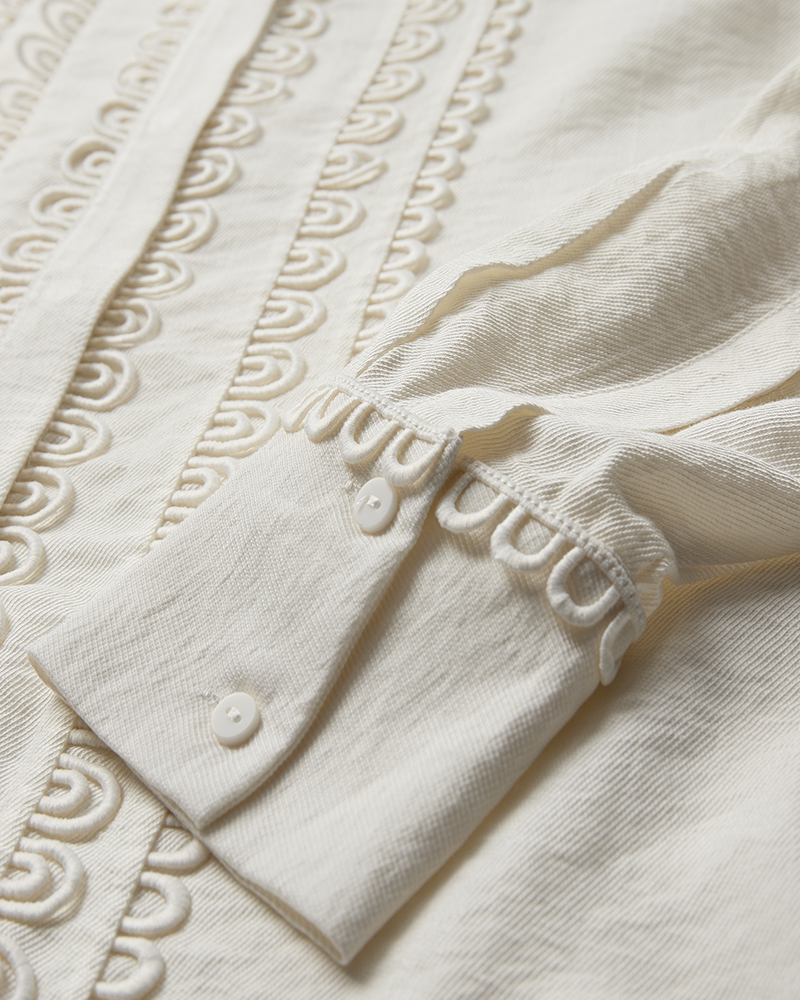 CMMOLO - HEMD IN BEIGE,WOLLWEISS