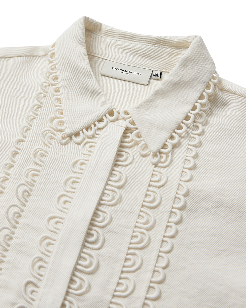 CMMOLO - HEMD IN BEIGE,WOLLWEISS