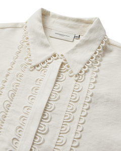 CMMOLO - HEMD IN BEIGE,WOLLWEISS