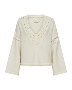 CMYARI - PULLOVER IN BEIGE,WOLLWEISS