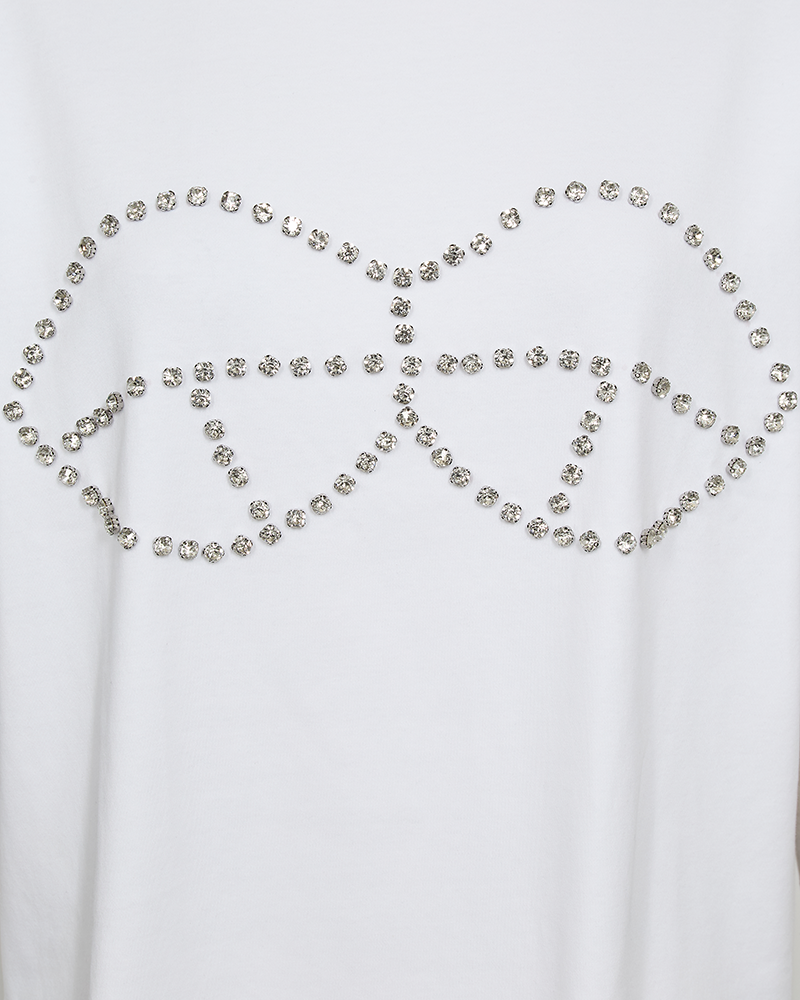 CMMUSE - T-SHIRT MIT SIMILIST IN WEISS