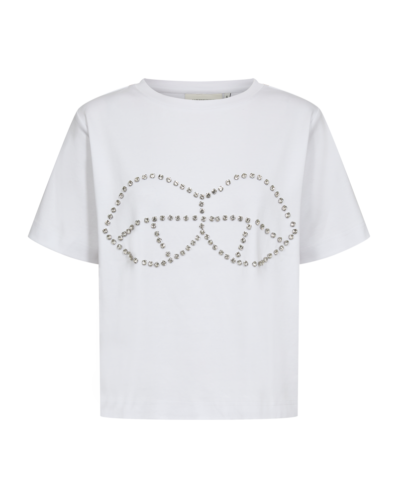 CMMUSE - T-SHIRT MIT SIMILIST IN WEISS