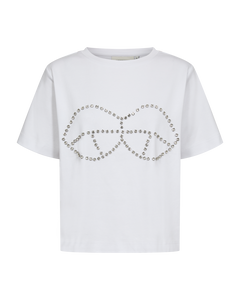 CMMUSE - T-SHIRT MIT SIMILIST IN WEISS