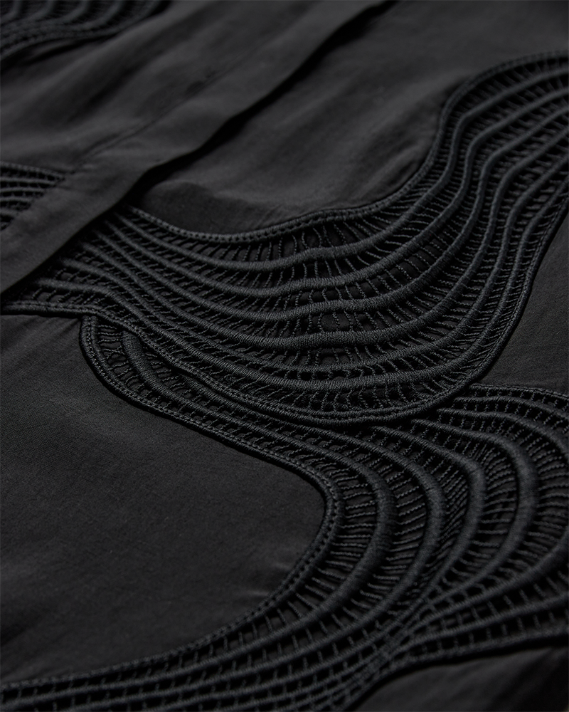 CMMOLLY - HEMD MIT SPITZE IN SCHWARZ